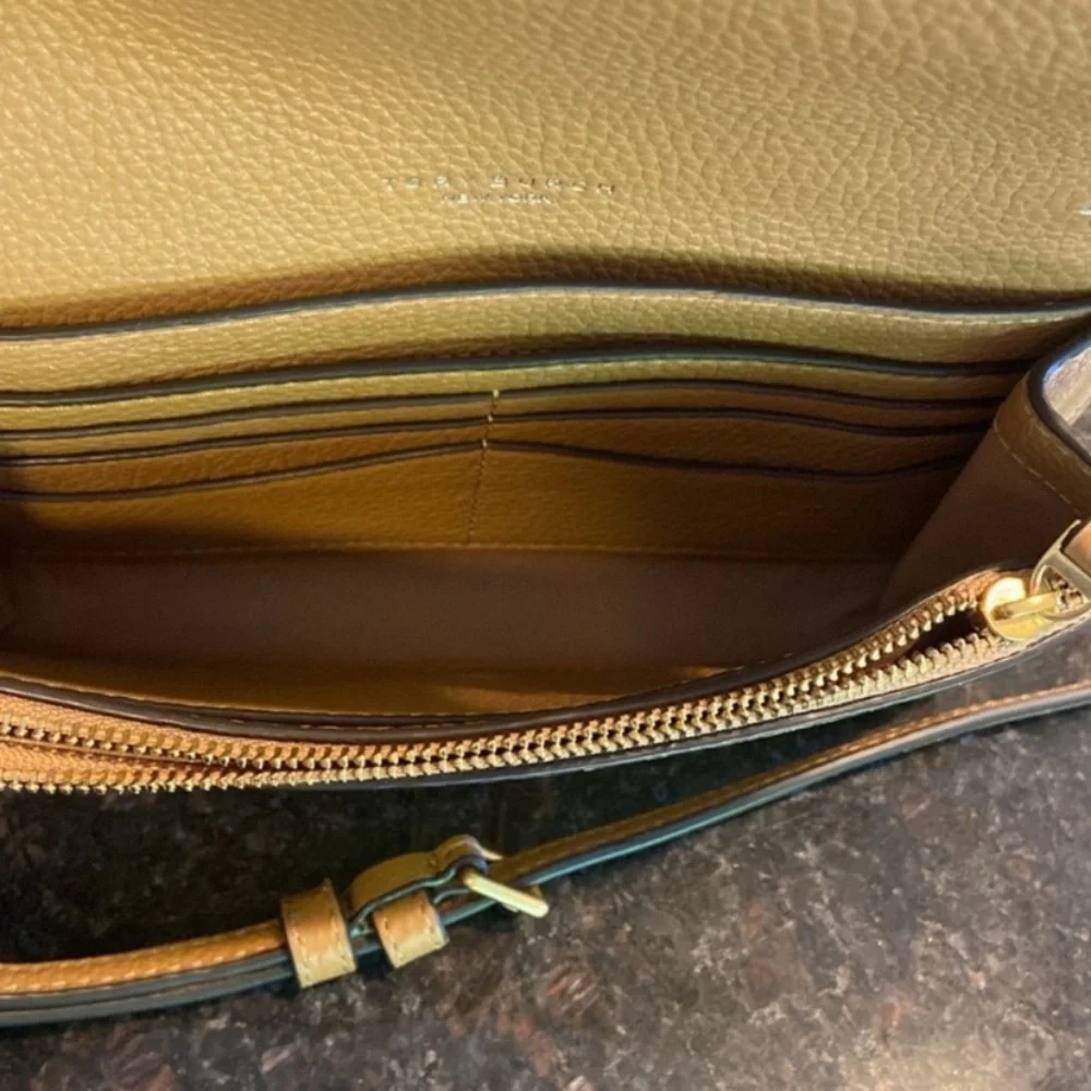 Tory Burch Tan Pebbled Leather Crossbody